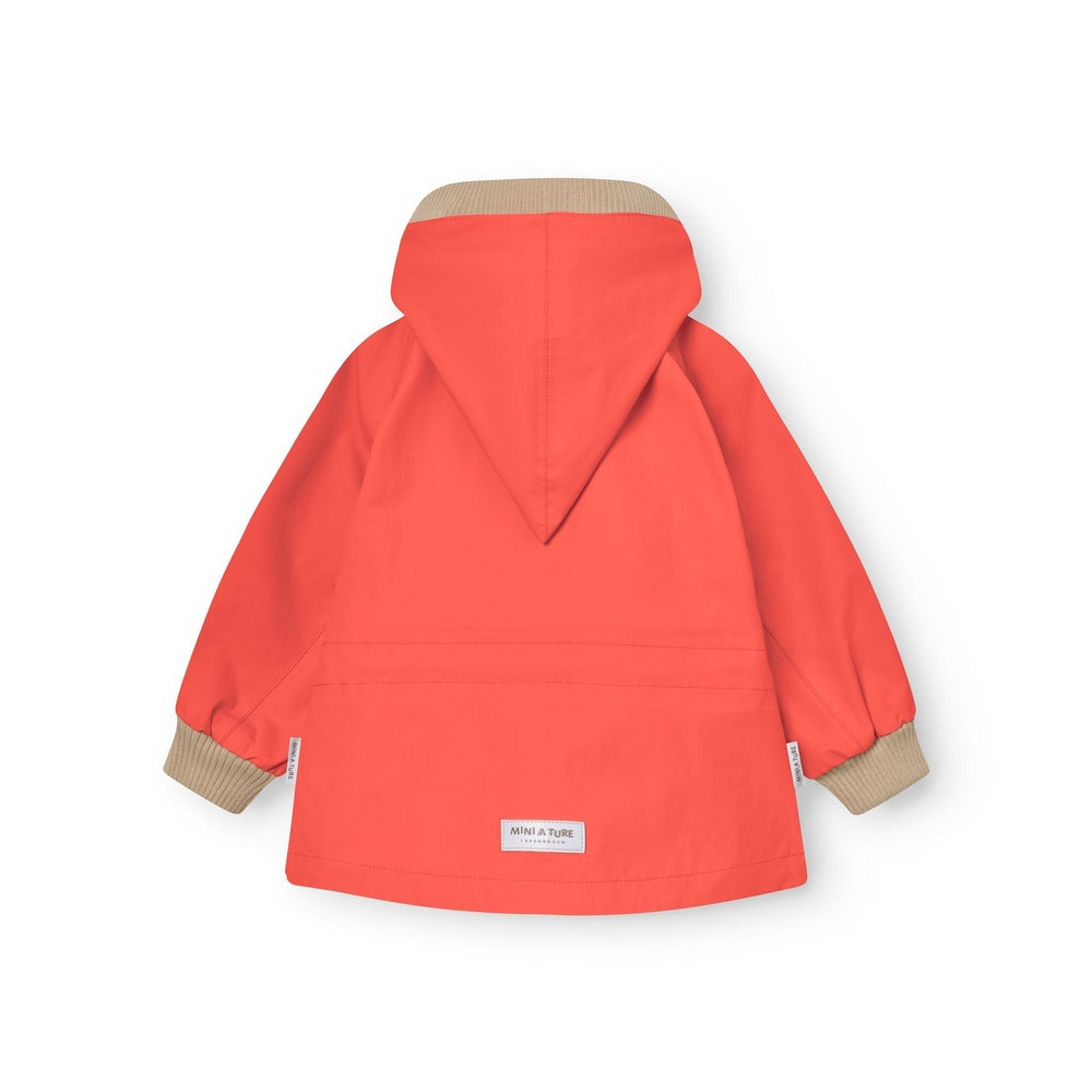MINI A TURE Mini A Ture Matwai Jacket Paprika Red with contrasting tan ribbed collar and cuffs img 2/6