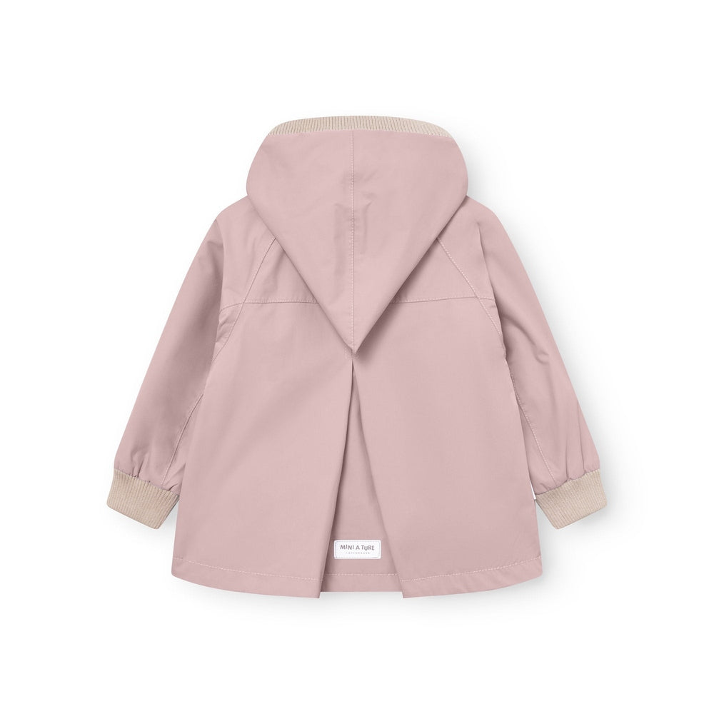 MINI A TURE Mini A Ture Matwiami Fleece Lined Jacket Rose Smoke Ribbed knit trim at hood, cuffs and hem with back pleat vent img 2/6