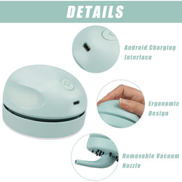 Mini Table Dust Charging Desktop Vaccum Cleaner Green