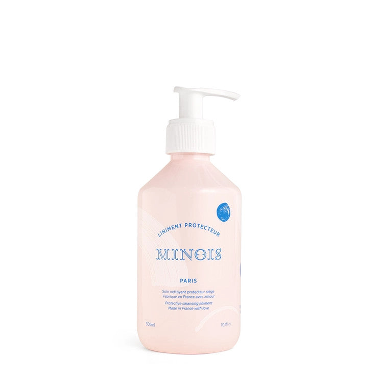Minois Paris Liniment Protector 300 ml pump bottle, pink cleansing lotion for baby care