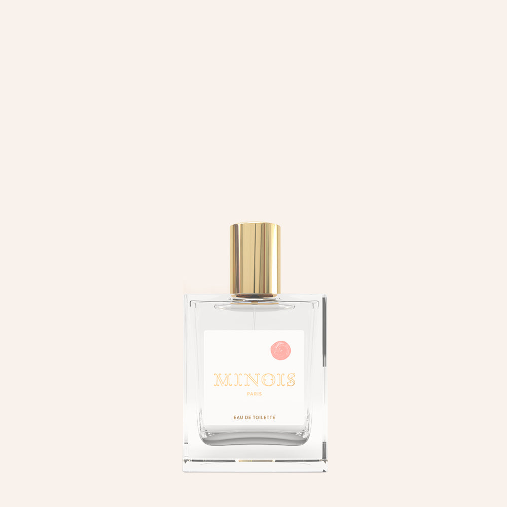 Minois Paris perfume for kids and mum, clear glass bottle with gold cap, 50 ml