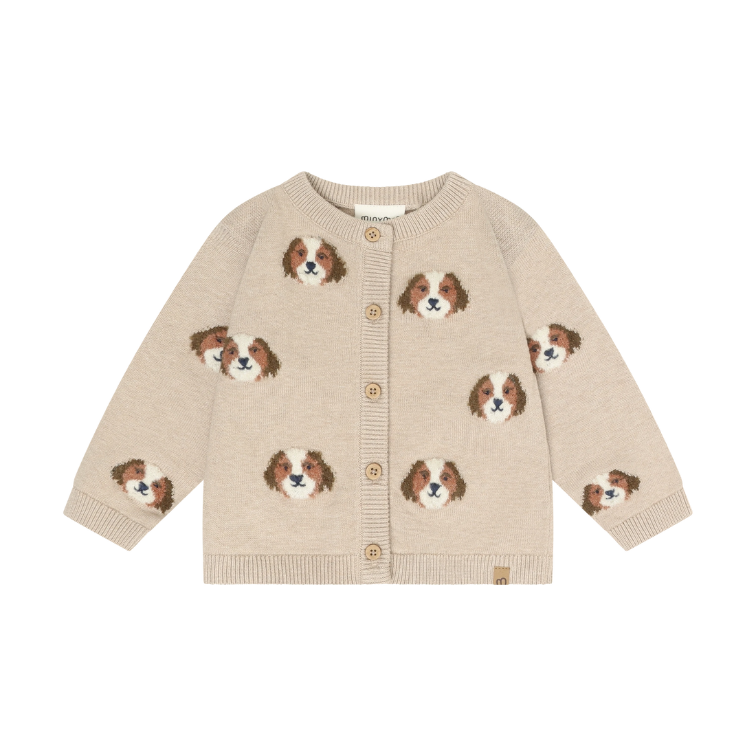 Minymo Knit Cardigan Beige Melange, front view
