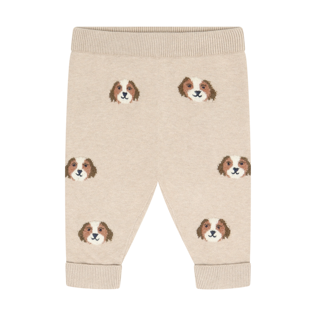 Minymo Knit Pants Beige Melange, front view