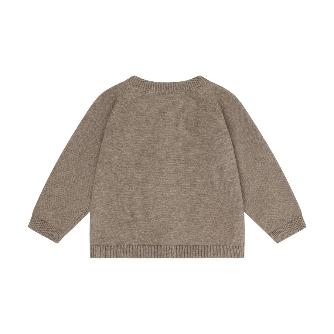 Minymo Knit Cardigan Dark Brown Melange, back view