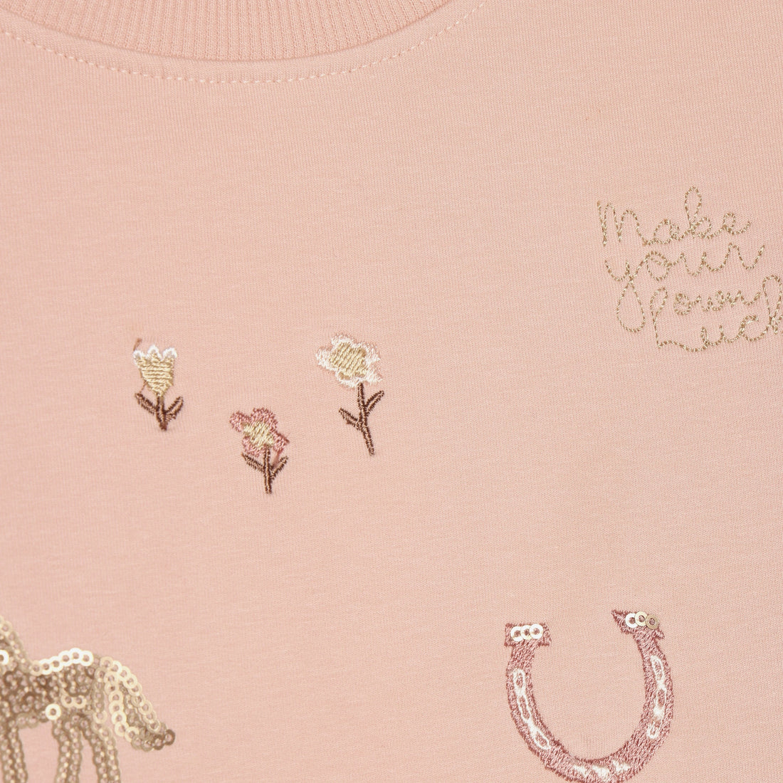 Minymo Long Sleeve Sweatshirt Cameo Rose, detail view