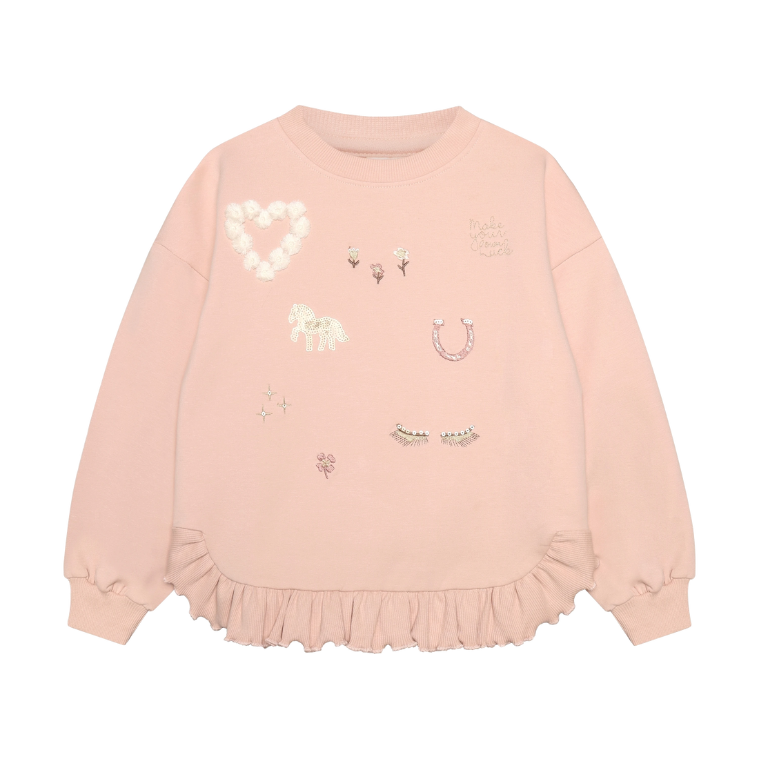 Minymo Long Sleeve Sweatshirt Cameo Rose, front view