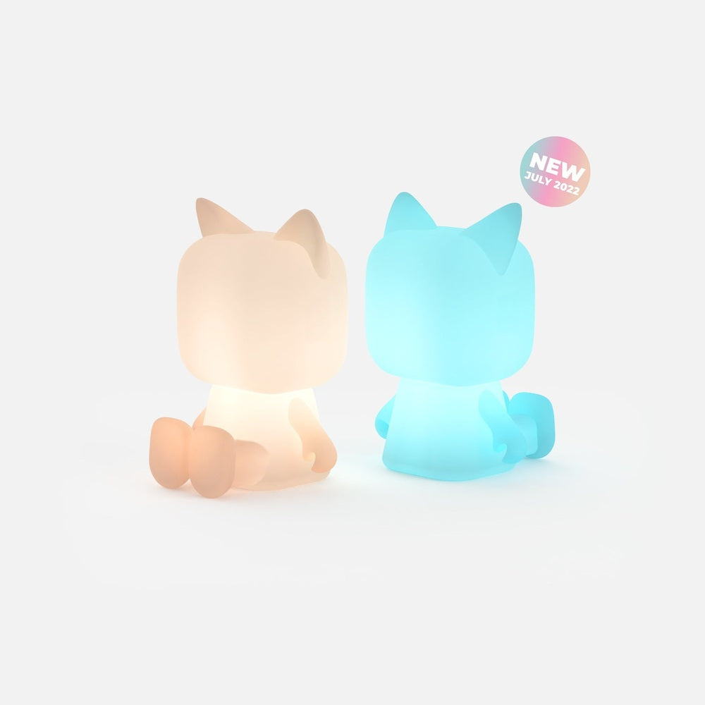 Mob Animal Light night lights set of 2 in peach and blue with soft ambient glow