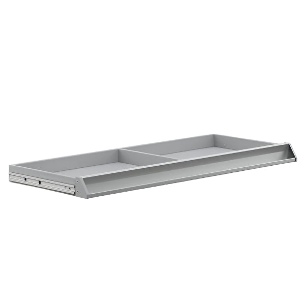 MOLL Easy Drawer desk organizer in gray metal with two interior compartments