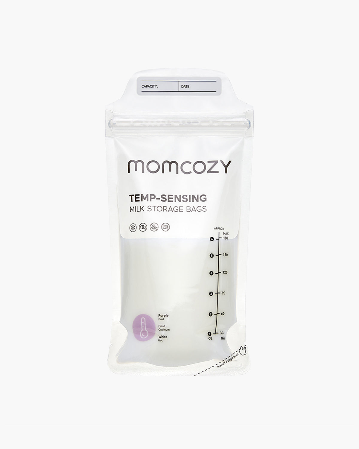 Momcozy 180ml Breastmilk Bag with Colour-Changing Temperature Indicator