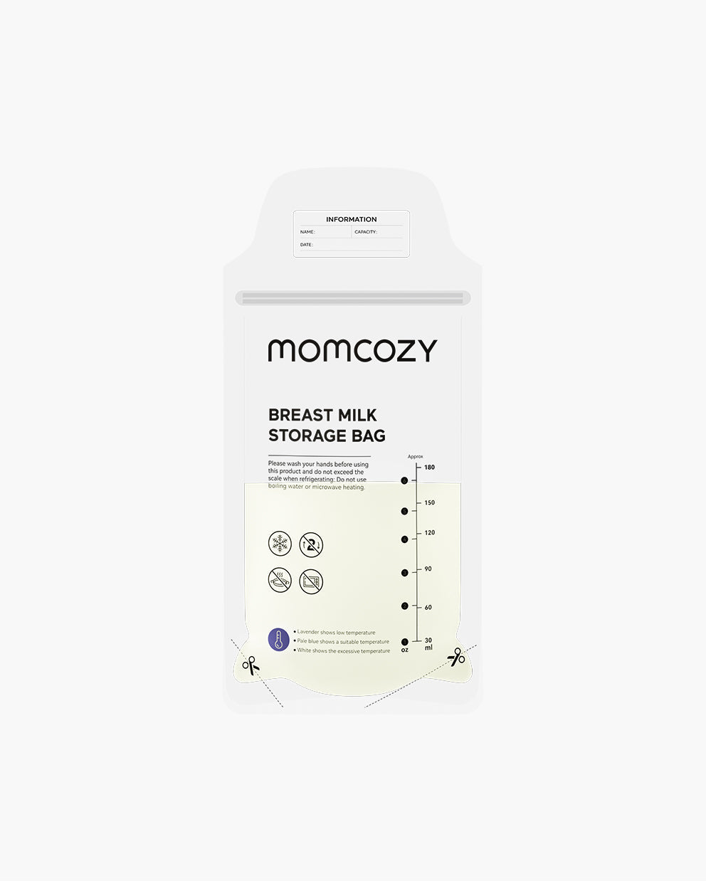 Momcozy 180ml Breastmilk Bag with Colour-Changing Temperature Indicator - image 2