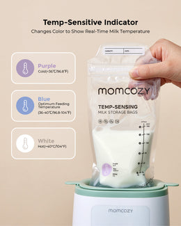 Momcozy 180ml Breastmilk Bag with Colour-Changing Temperature Indicator