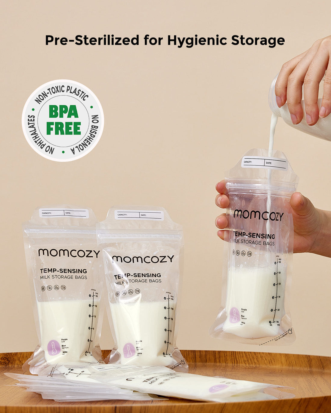 Momcozy 180ml Breastmilk Bag with Colour-Changing Temperature Indicator - image 6