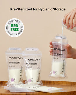Momcozy 180ml Breastmilk Bag with Colour-Changing Temperature Indicator
