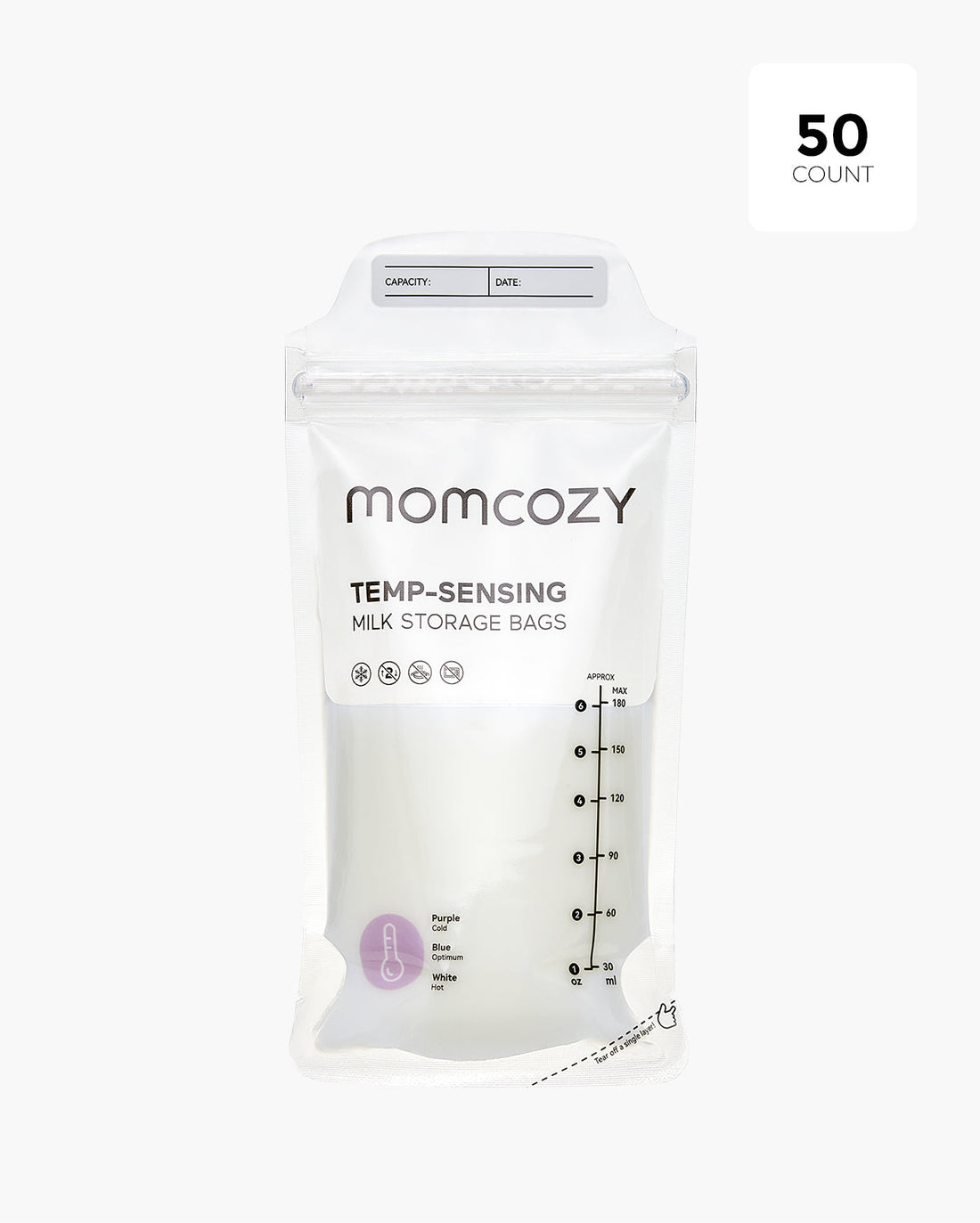 Momcozy 180ml Breastmilk Bag with Colour-Changing Temperature Indicator - image 8