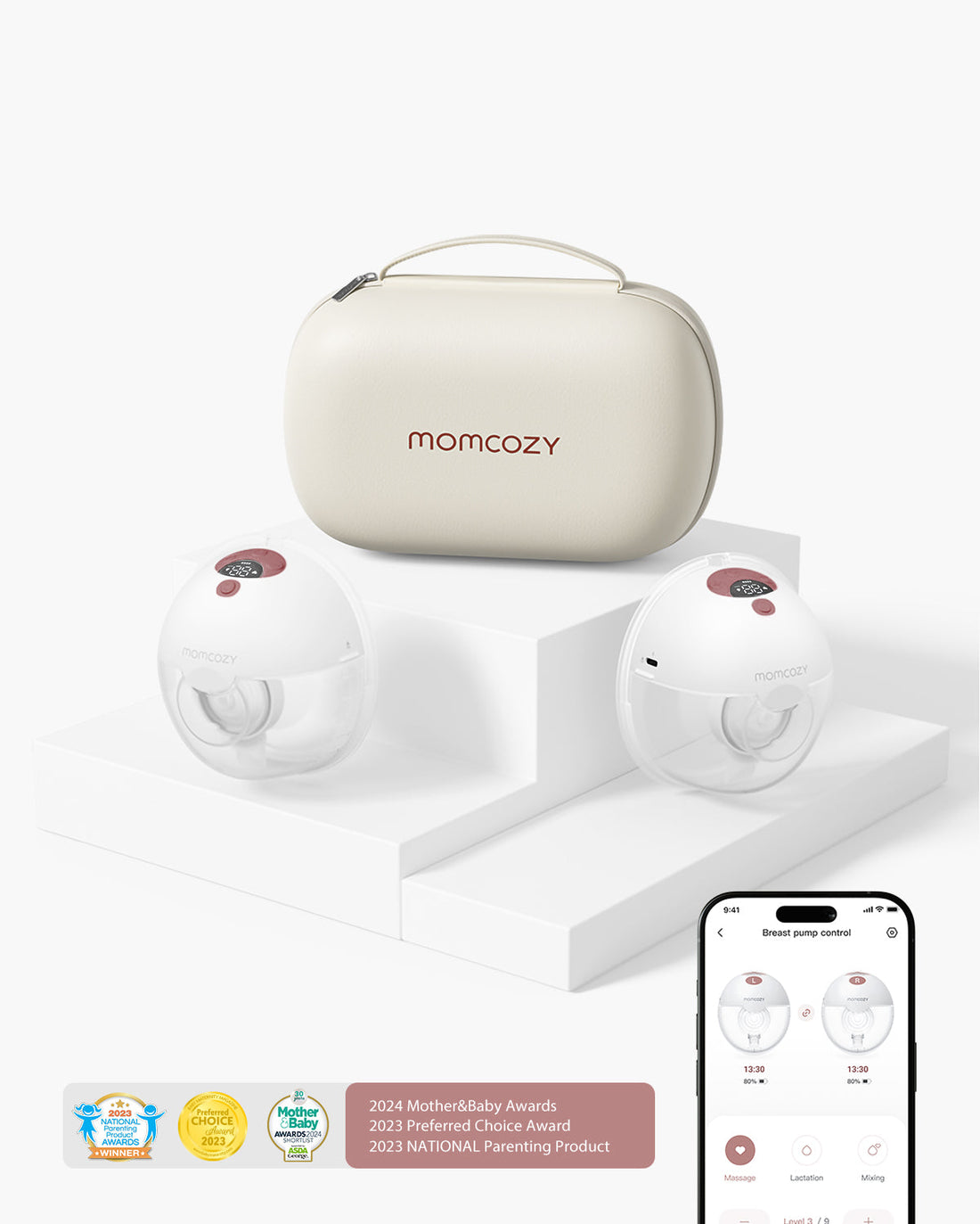 Momcozy All-In-One Hands-Free Breast Pump Grey - M5 Smart - image 1
