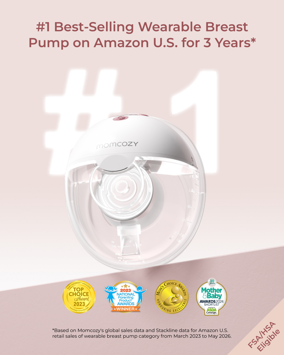 Momcozy All-In-One Hands-Free Breast Pump Grey - M5 Smart - image 2