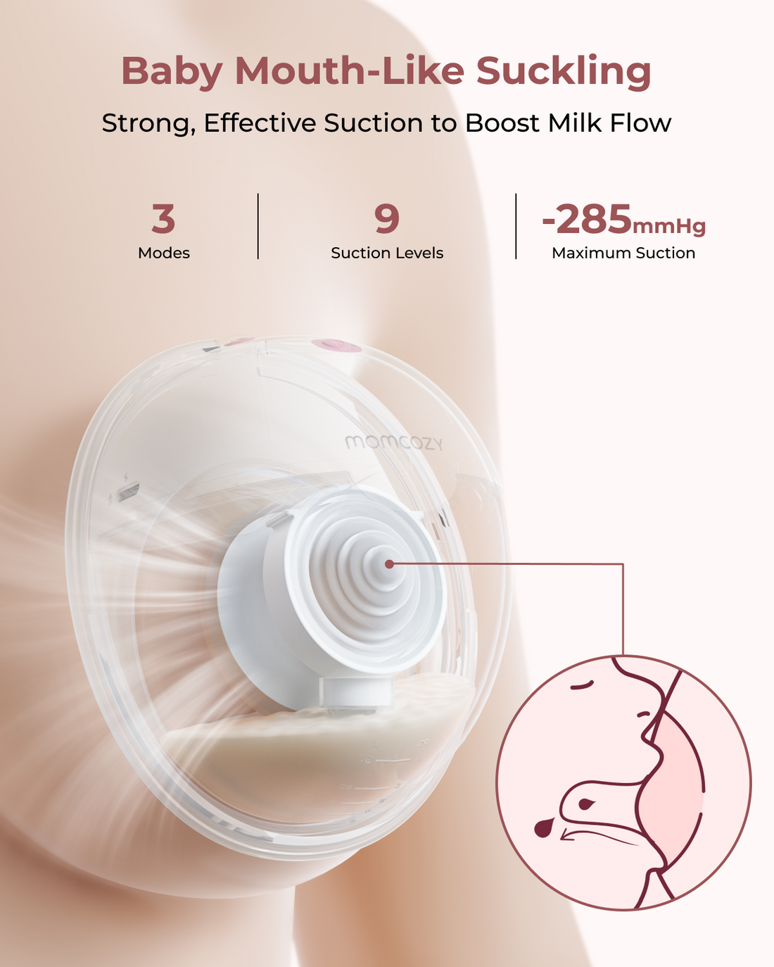 Momcozy All-In-One Hands-Free Breast Pump Grey - M5 Smart - image 5