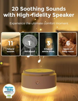 Momcozy Baby Sound Machine - Long Battery Life (Warm Light)
