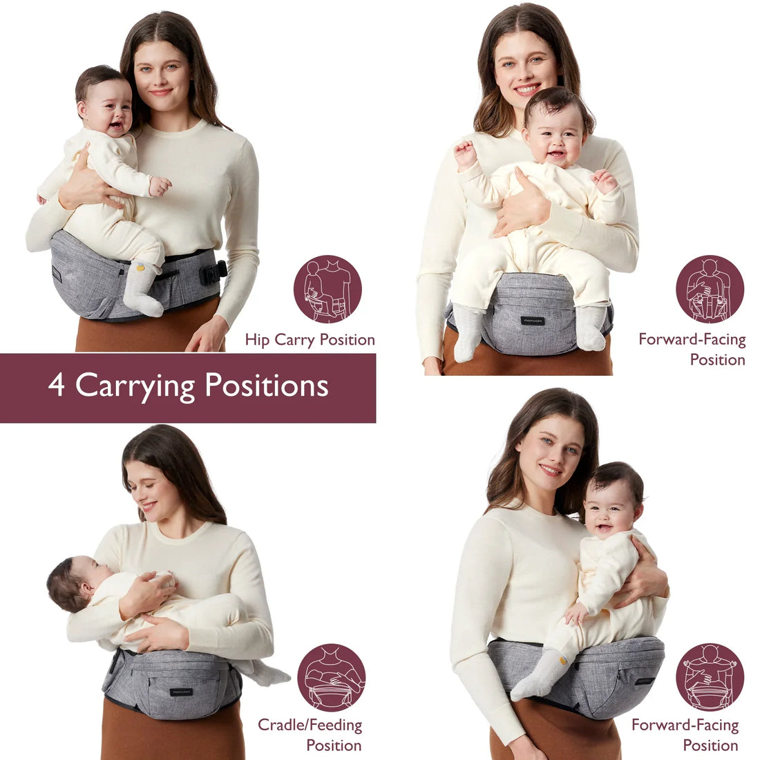 Momcozy Baby Wander360 Hip Seat Carrier - Black - image 24