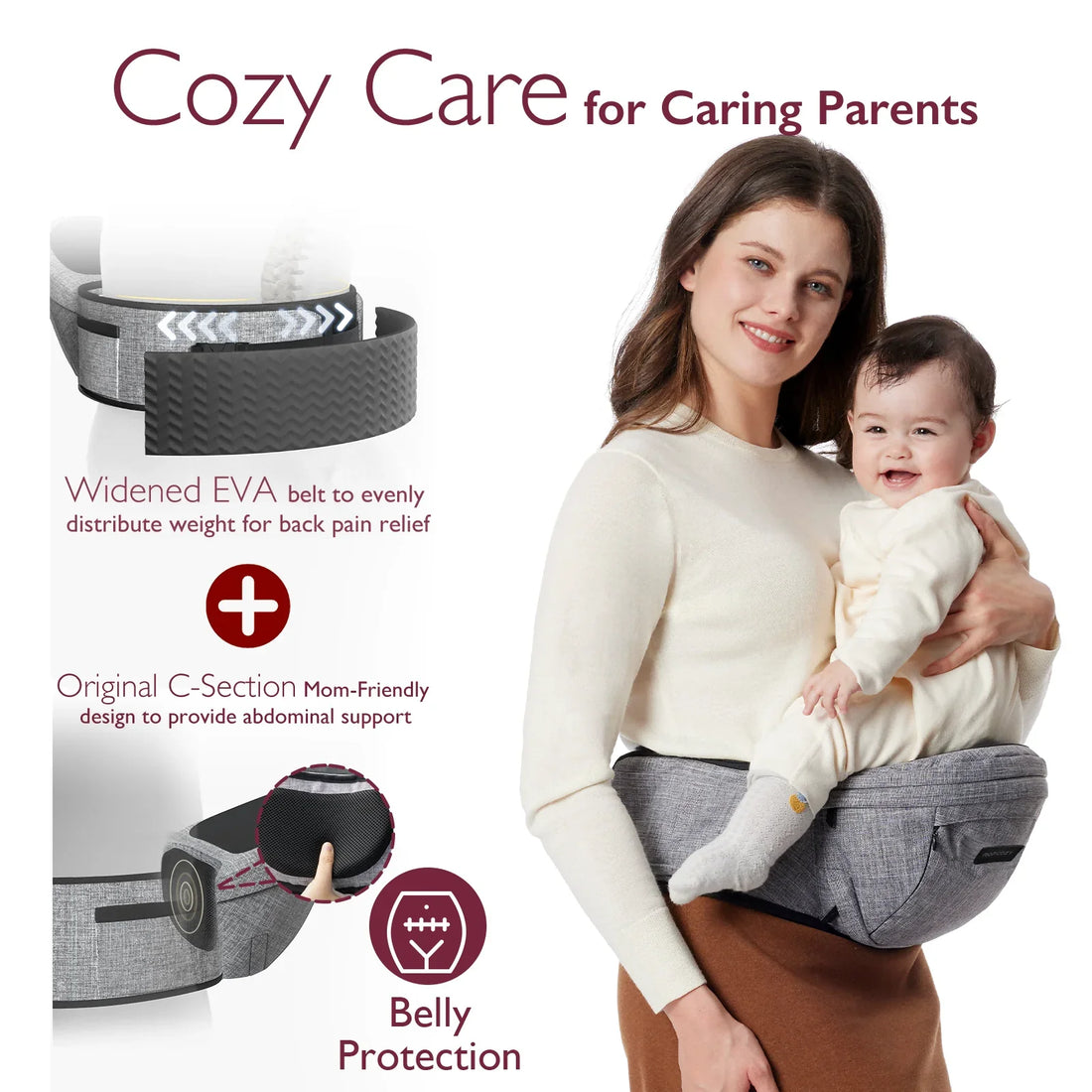 Momcozy Baby Wander360 Hip Seat Carrier - Black - image 29