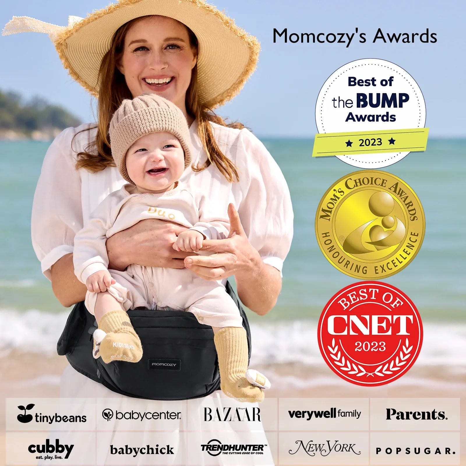 Momcozy Baby Wander360 Hip Seat Carrier - Black