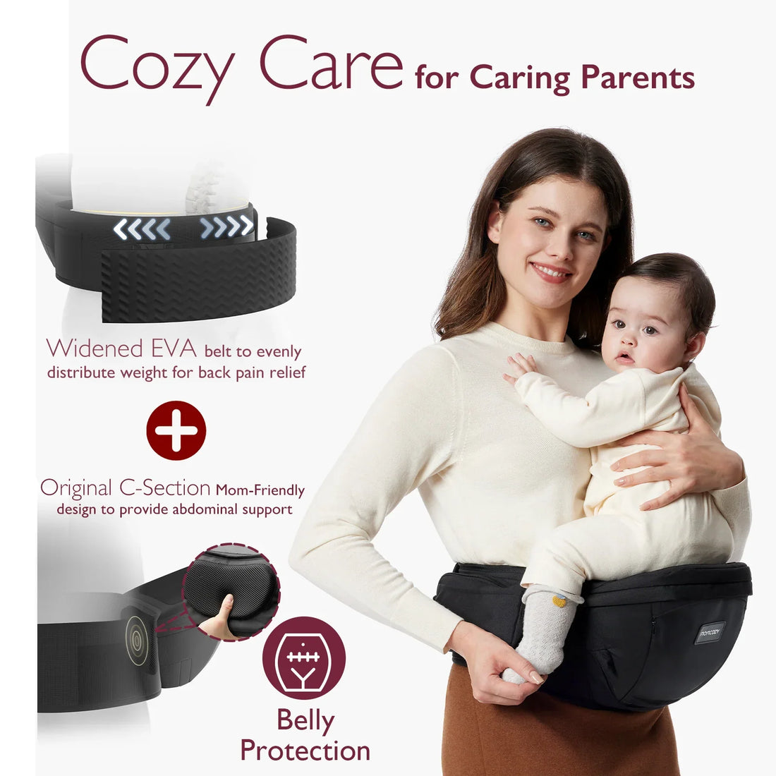 Momcozy Baby Wander360 Hip Seat Carrier - Black - image 34