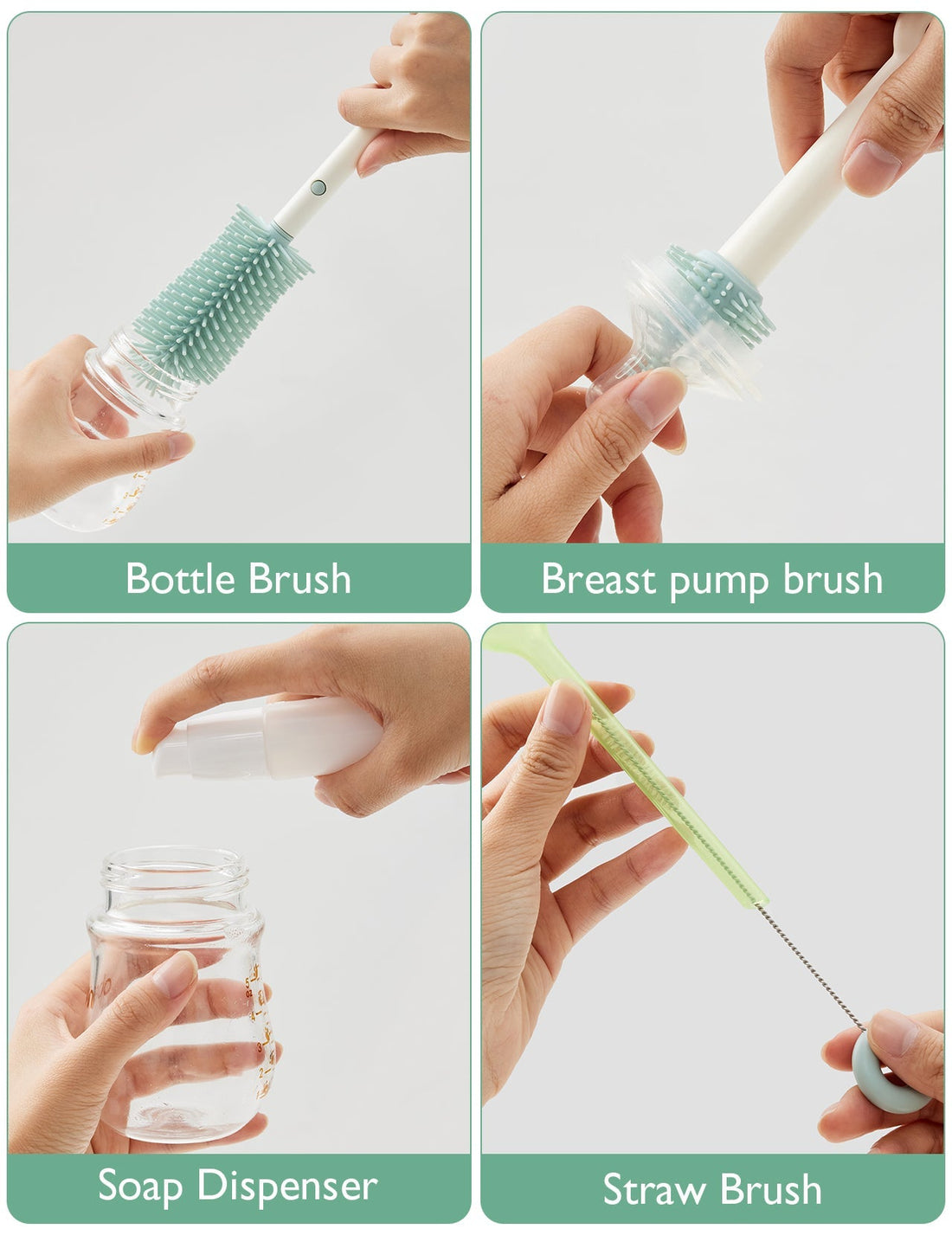 Momcozy Bottle Brush Set - Classic Style - Green - image 2