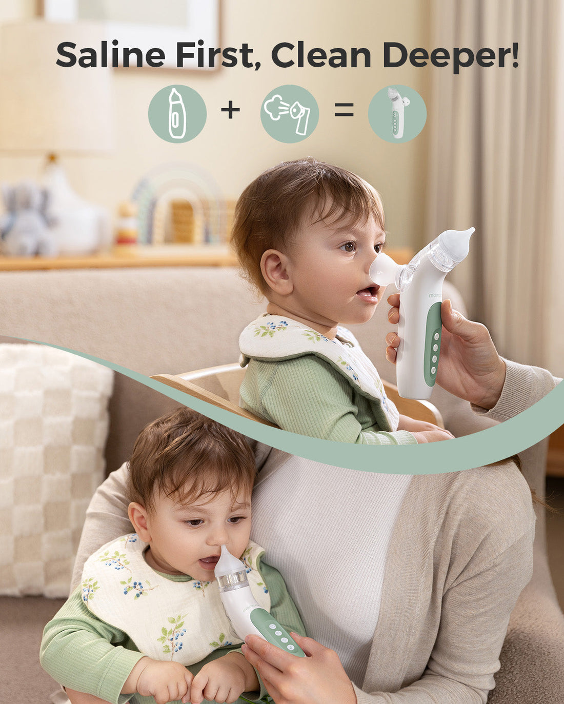 Momcozy BreezyClear 2in1 Spray & Suction Electric Nasal Aspirator - image 2