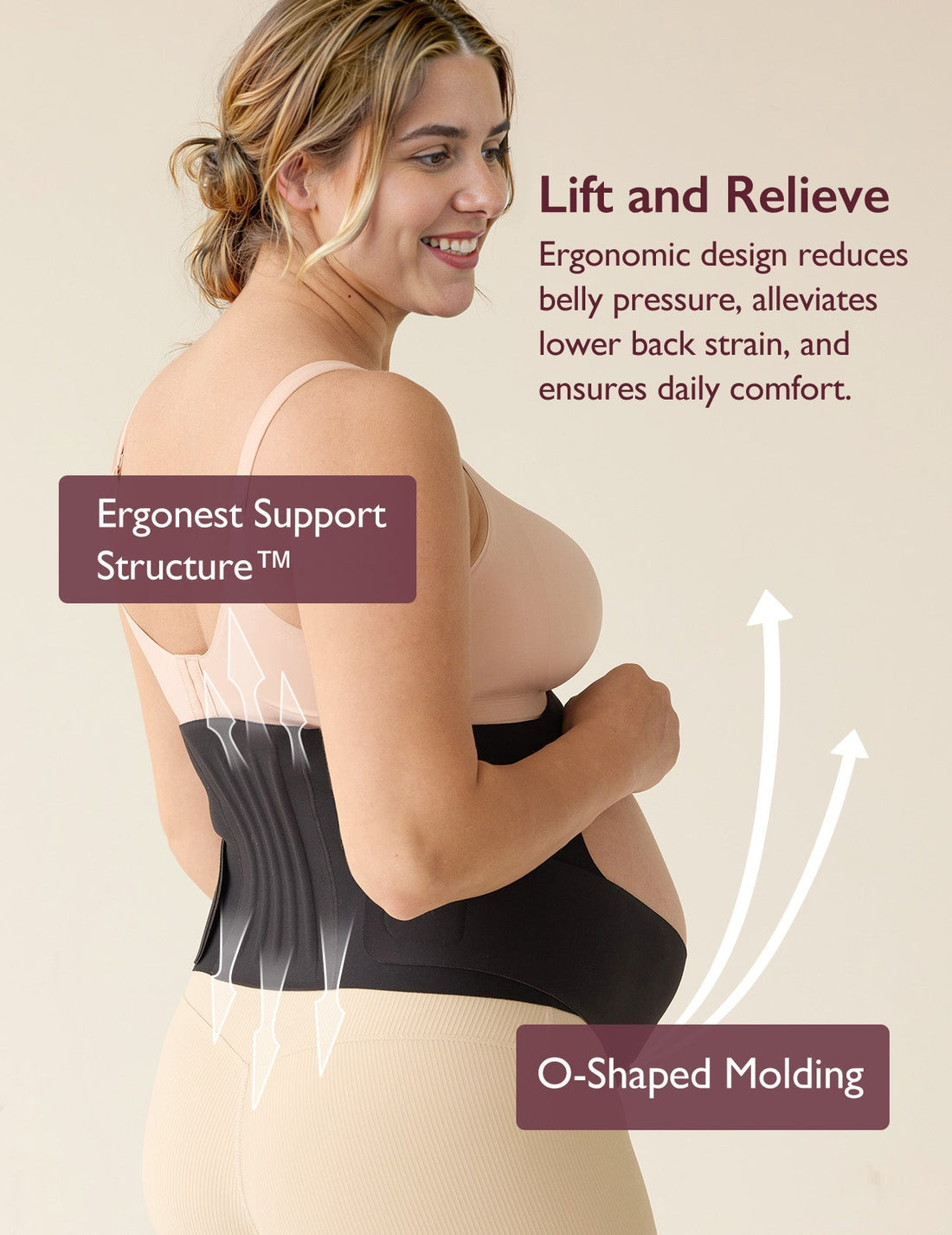 Momcozy BumpEase - Ergonest Maternity Belly Band - Oyster Pink - image 8