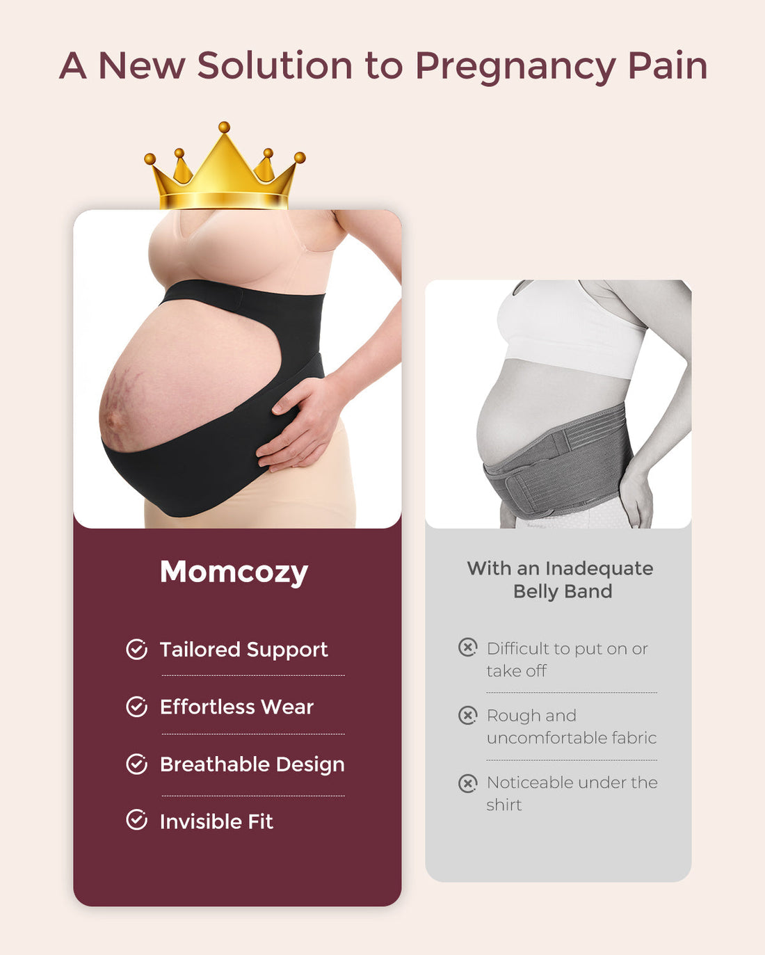 Momcozy BumpEase - Ergonest Maternity Belly Band - Oyster Pink - image 17