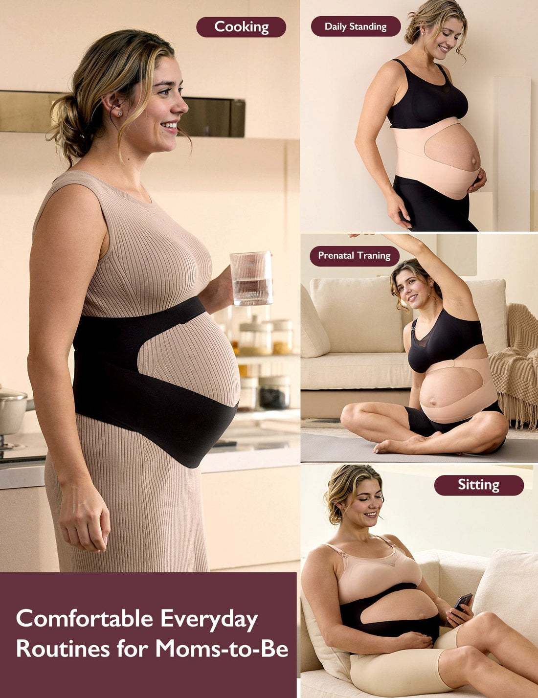Momcozy BumpEase - Ergonest Maternity Belly Band - Oyster Pink - image 23