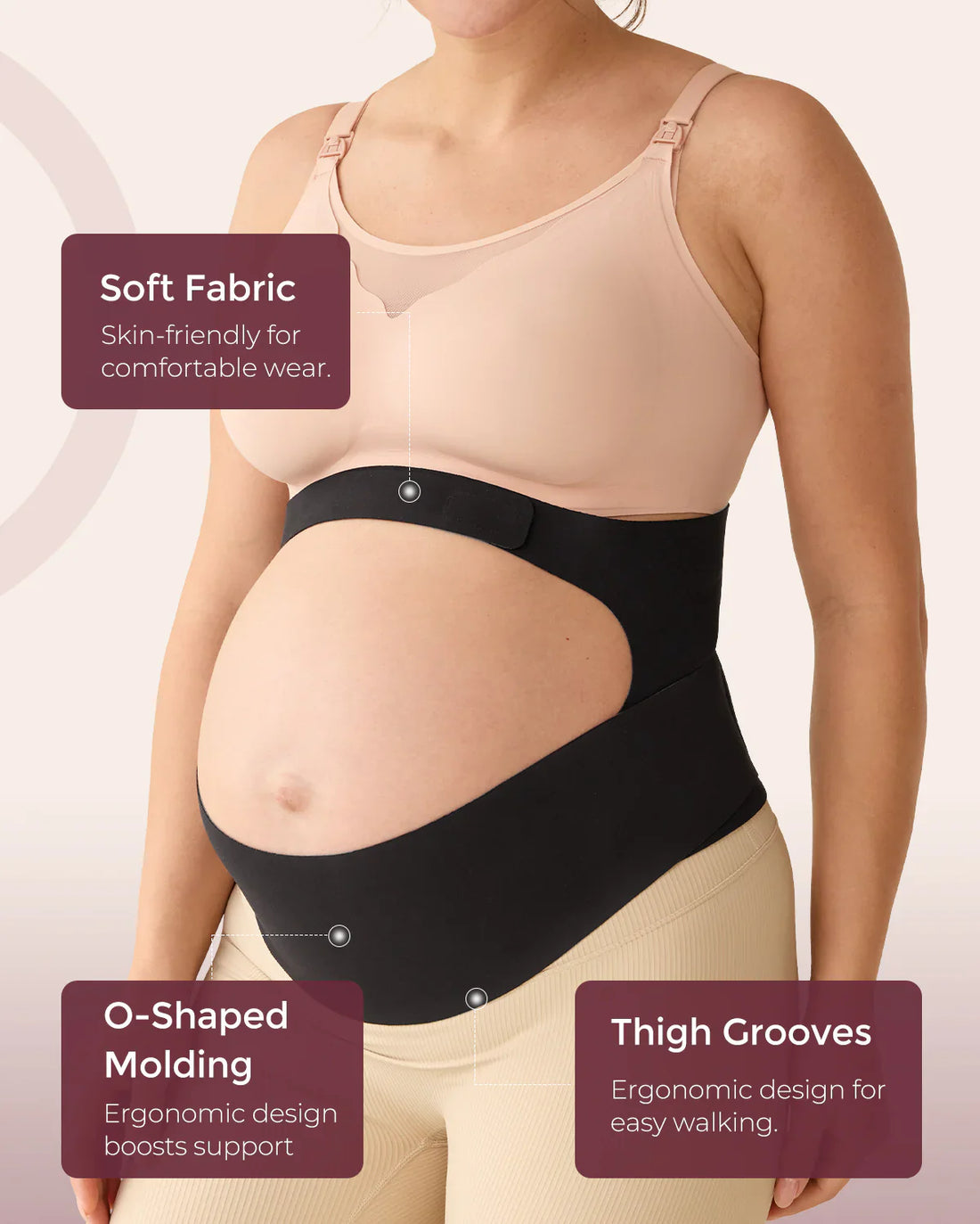 Momcozy BumpEase - Ergonest Maternity Belly Band - Oyster Pink - image 37