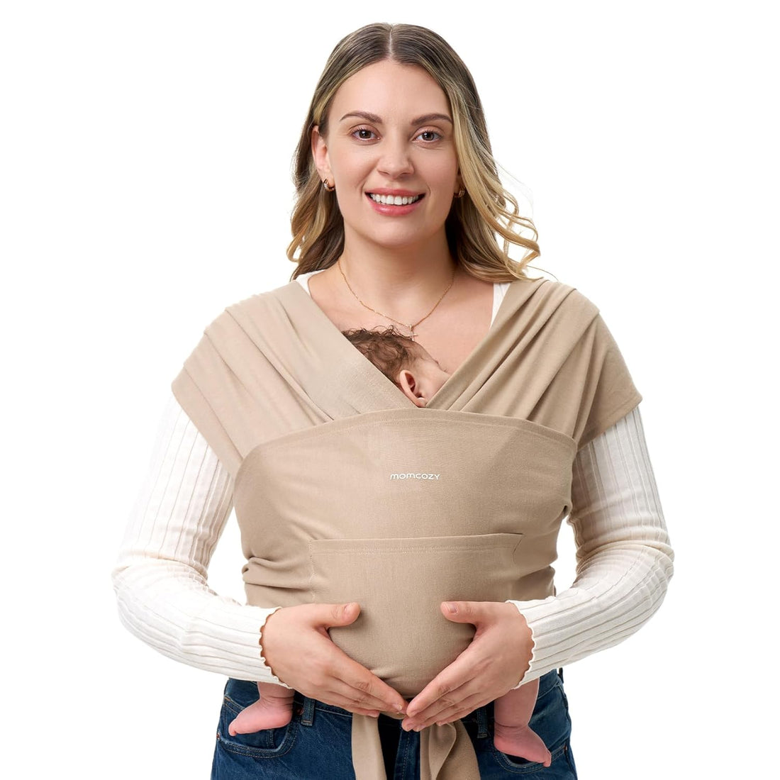 Momcozy Easy to Wear Hands Free Baby Wrap Carrier - Deep Grey - image 11