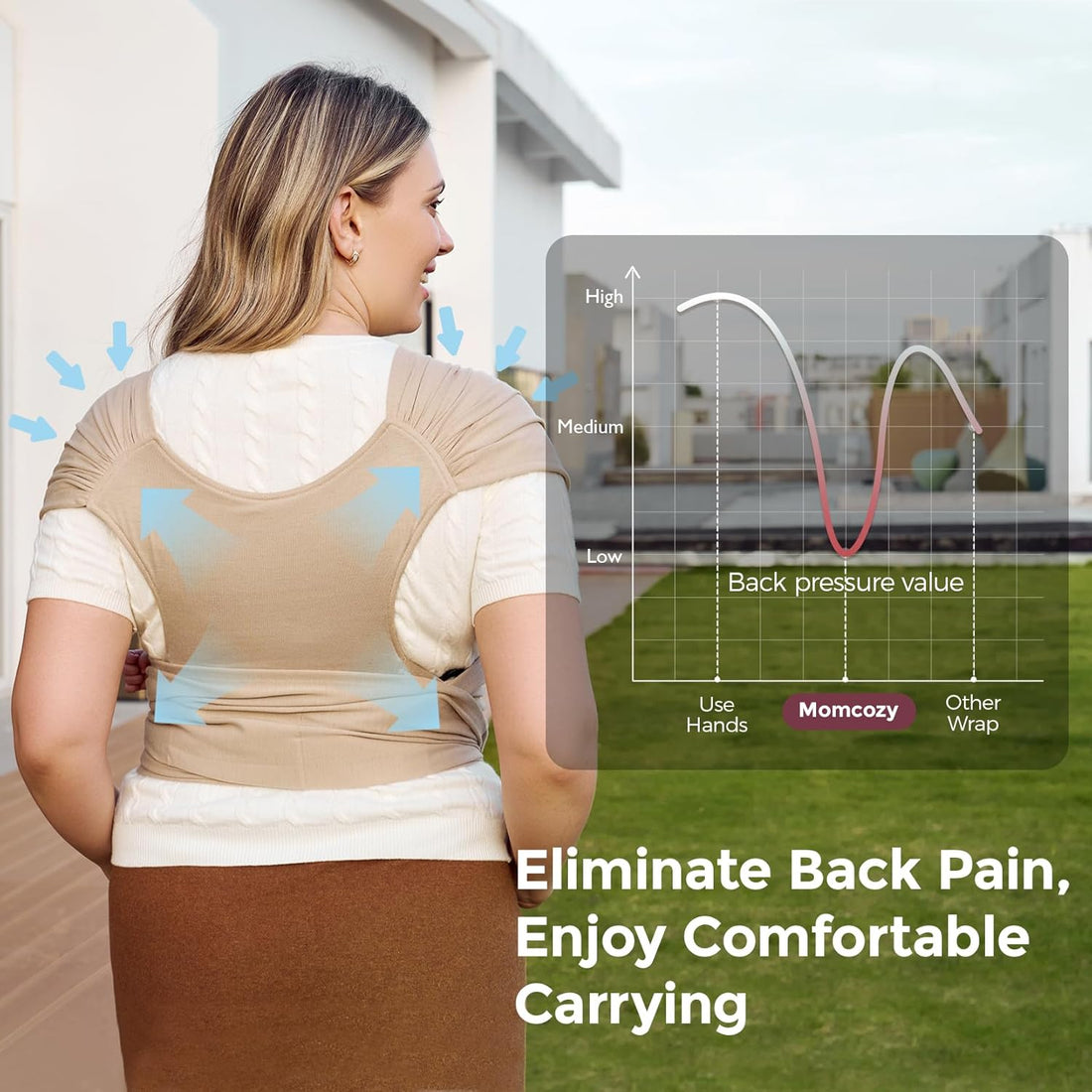 Momcozy Easy to Wear Hands Free Baby Wrap Carrier - Deep Grey - image 15