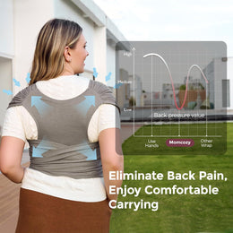 Momcozy Easy to Wear Hands Free Baby Wrap Carrier - Deep Grey