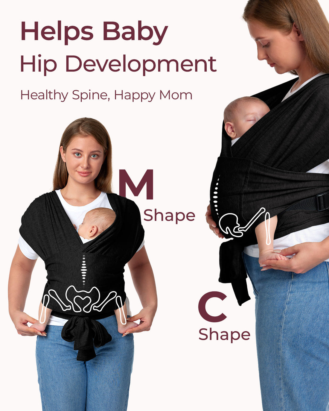 Momcozy Easy to Wear Hands Free Baby Wrap Carrier - Deep Grey - image 29