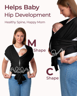 Momcozy Easy to Wear Hands Free Baby Wrap Carrier - Deep Grey