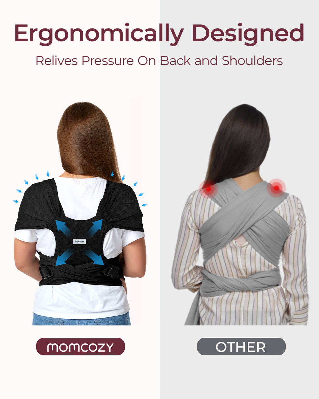 Momcozy Easy to Wear Hands Free Baby Wrap Carrier - Deep Grey - image 30