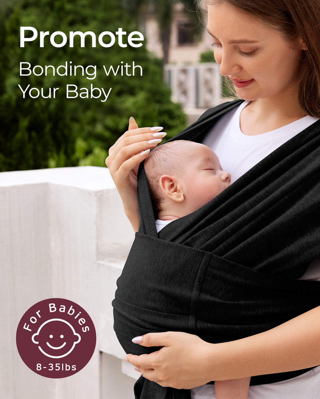 Momcozy Easy to Wear Hands Free Baby Wrap Carrier - Deep Grey - image 32