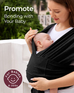 Momcozy Easy to Wear Hands Free Baby Wrap Carrier - Deep Grey
