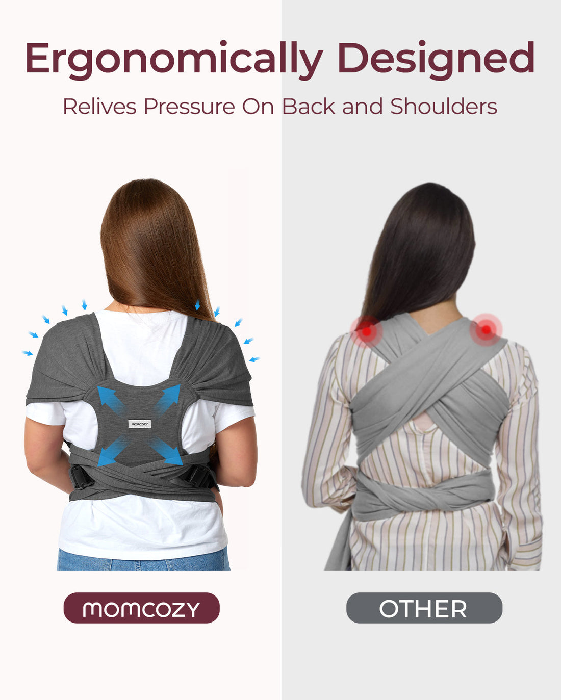 Momcozy Easy to Wear Hands Free Baby Wrap Carrier - Deep Grey - image 33