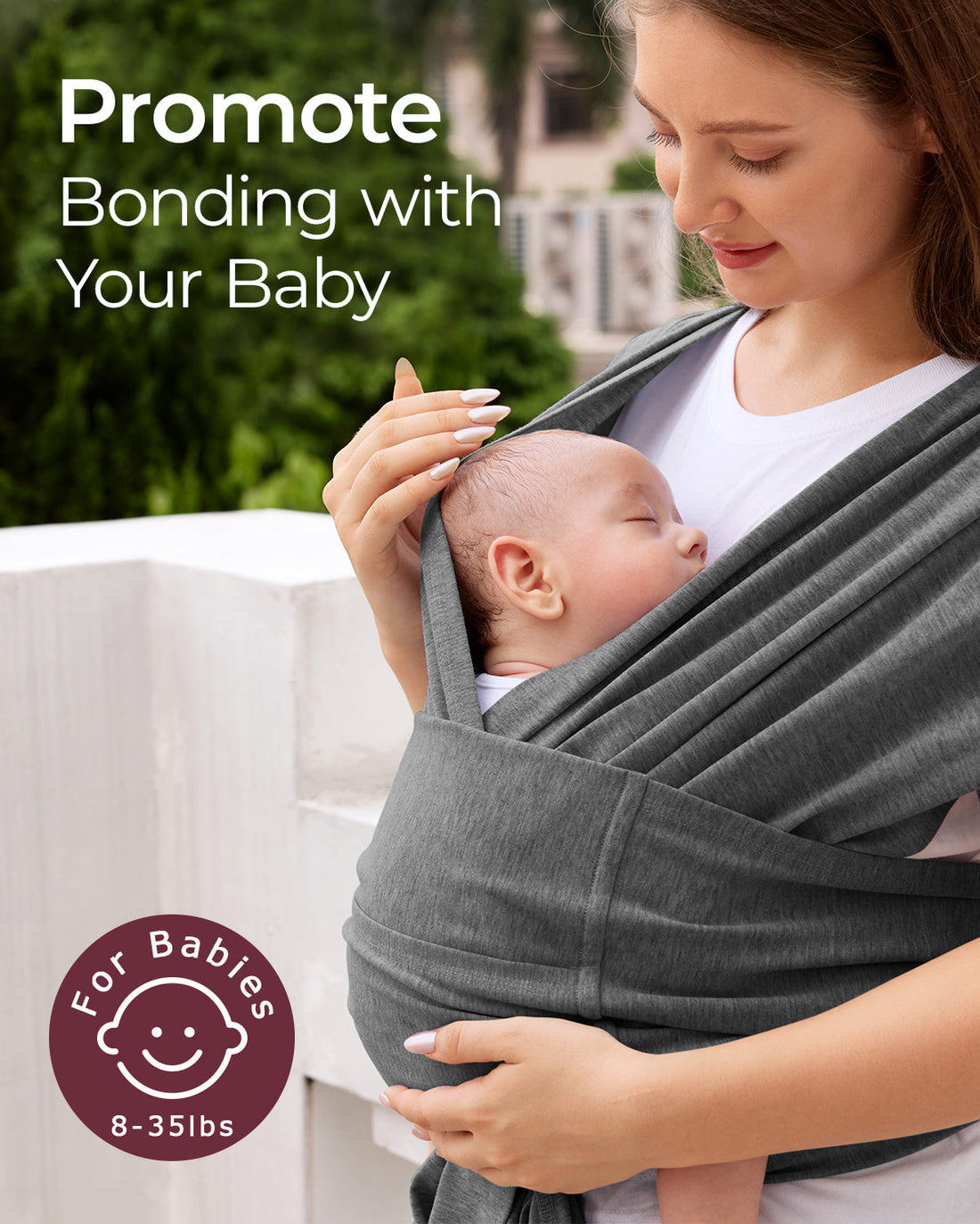 Momcozy Easy to Wear Hands Free Baby Wrap Carrier - Deep Grey - image 36