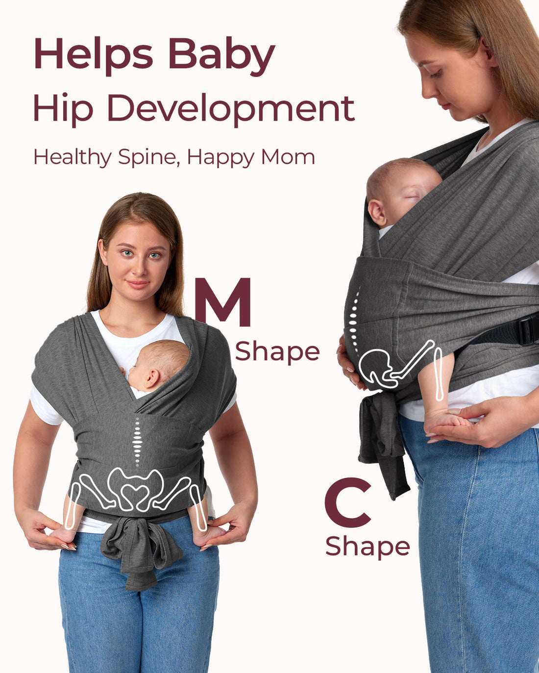 Momcozy Easy to Wear Hands Free Baby Wrap Carrier - Deep Grey - image 39
