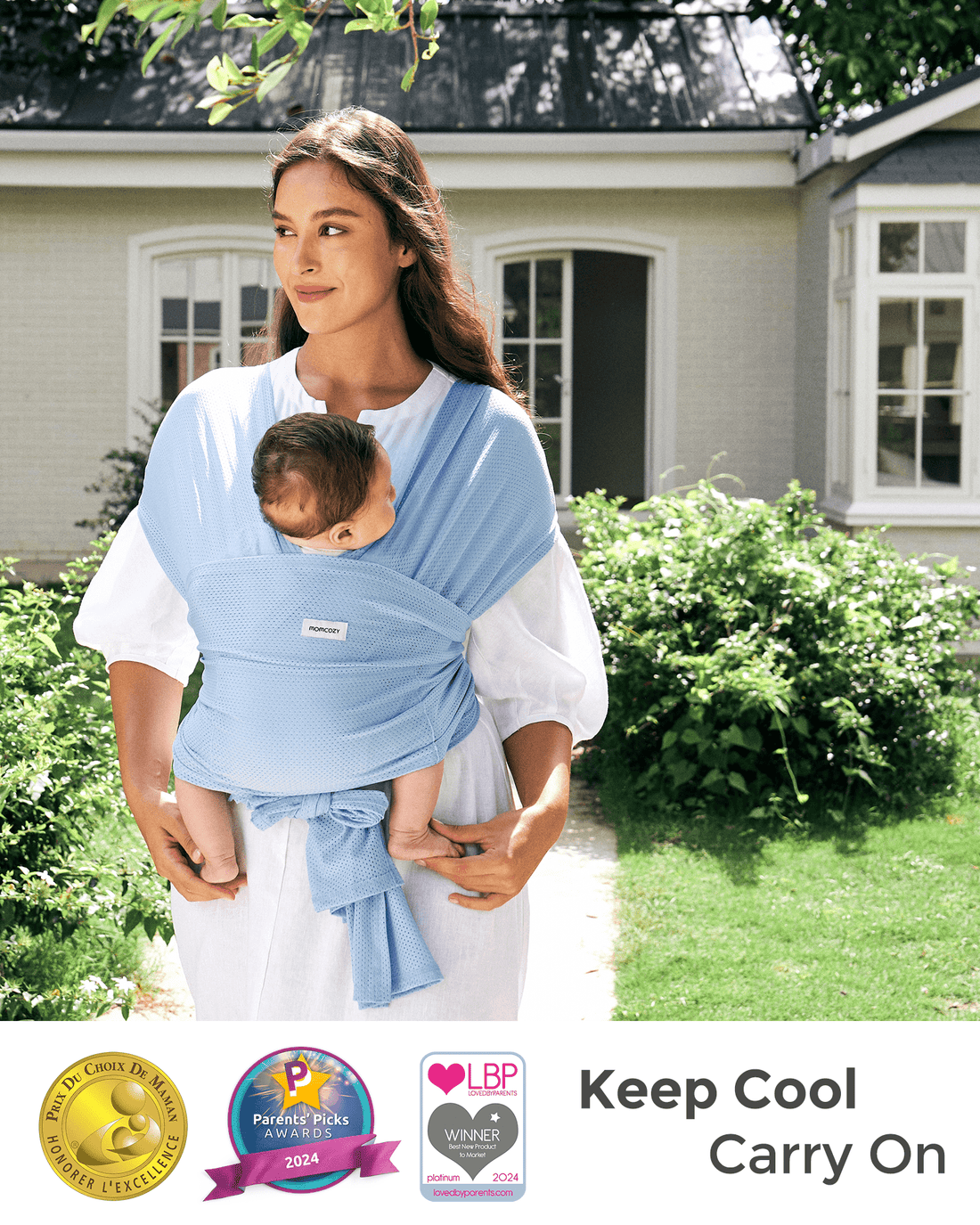 Momcozy Easy to Wear Hands Free Baby Wrap Carrier - Deep Grey - image 43