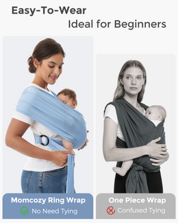 Momcozy Easy to Wear Hands Free Baby Wrap Carrier - Deep Grey