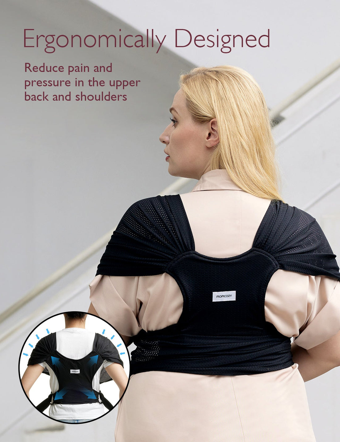 Momcozy Easy to Wear Hands Free Baby Wrap Carrier - Deep Grey - image 52