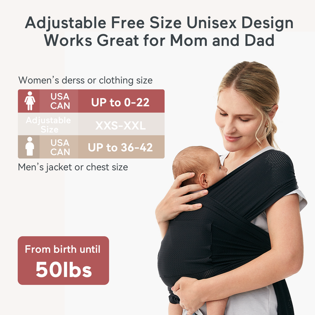 Momcozy Easy to Wear Hands Free Baby Wrap Carrier - Deep Grey - image 56