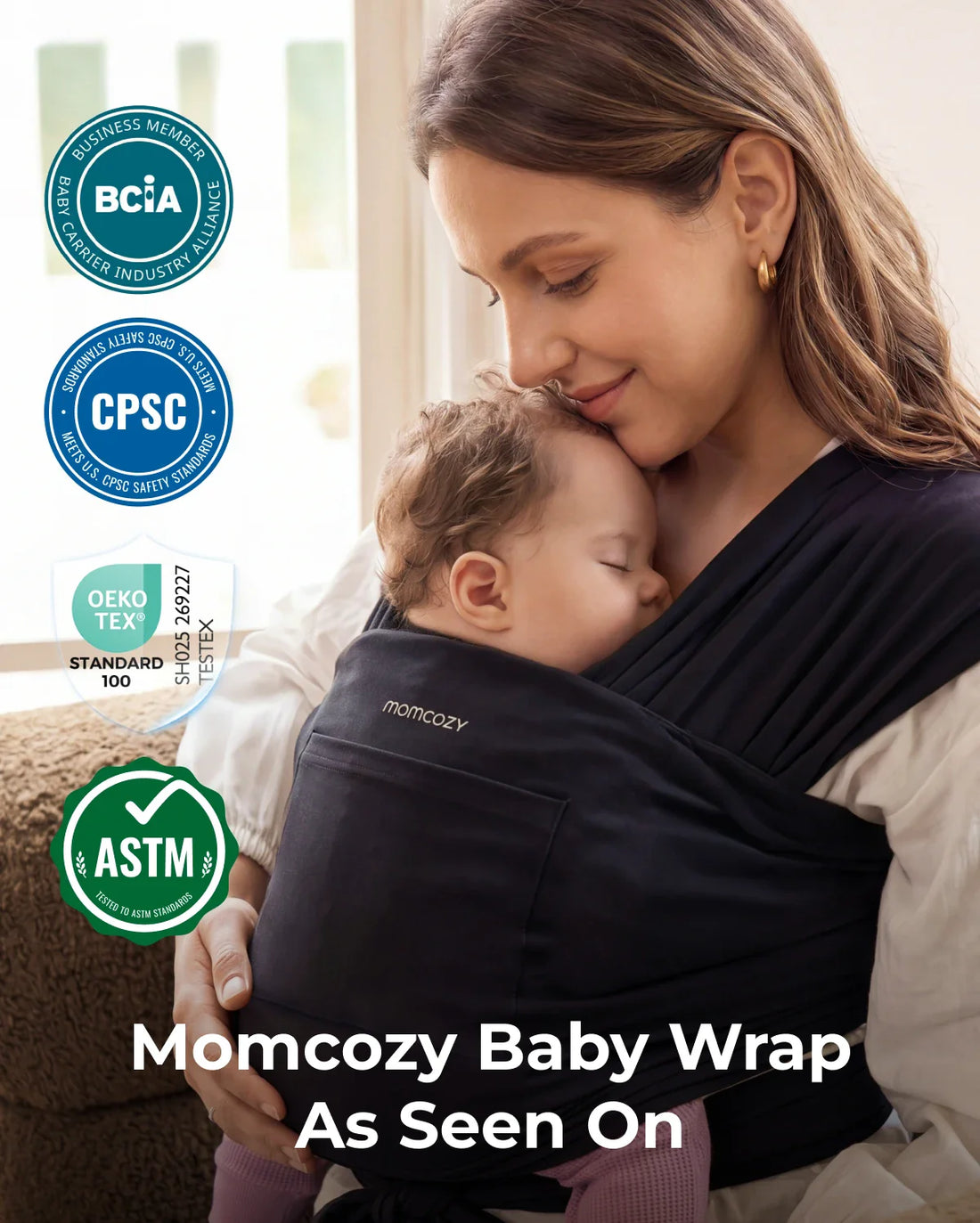 Momcozy Easy to Wear Hands Free Baby Wrap Carrier - Deep Grey - image 70