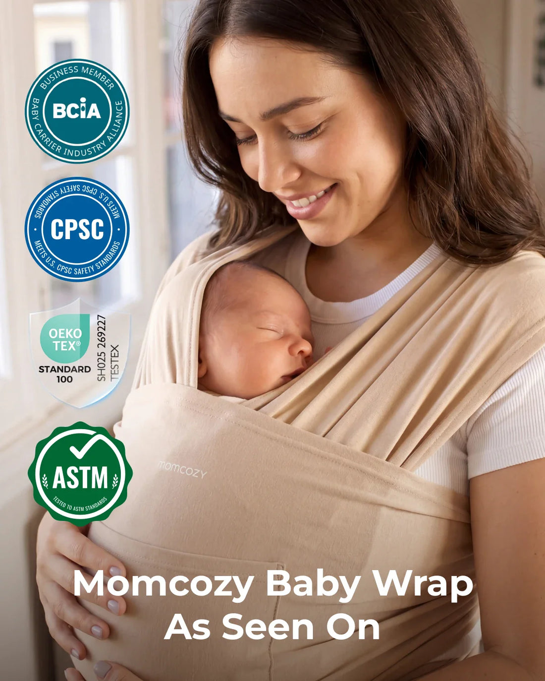 Momcozy Easy to Wear Hands Free Baby Wrap Carrier - Deep Grey - image 74