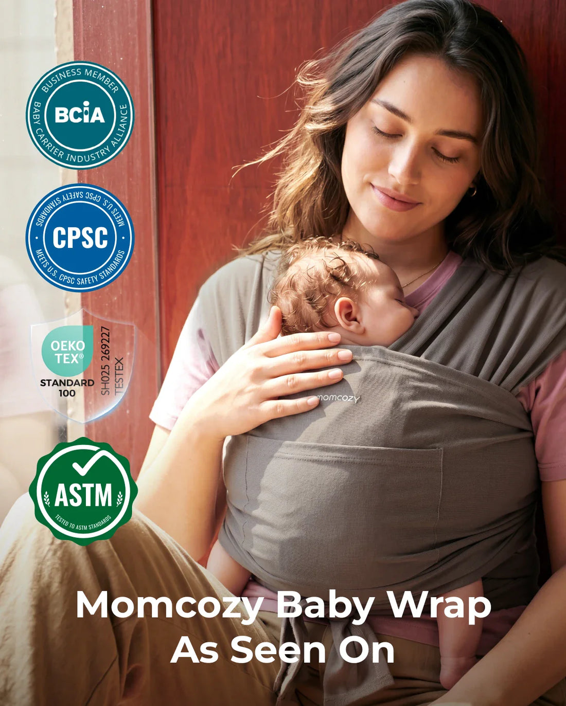 Momcozy Easy to Wear Hands Free Baby Wrap Carrier - Deep Grey - image 77